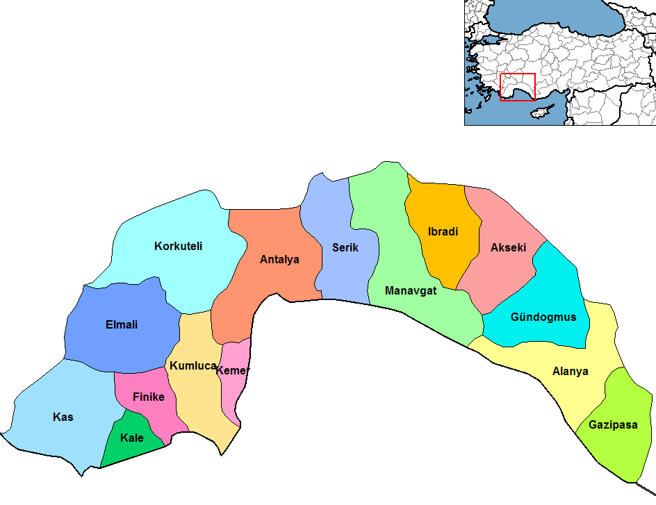 Map of  Antalya