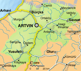 artvin towns map
