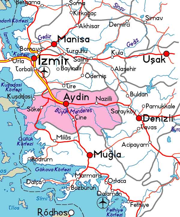map of aydin