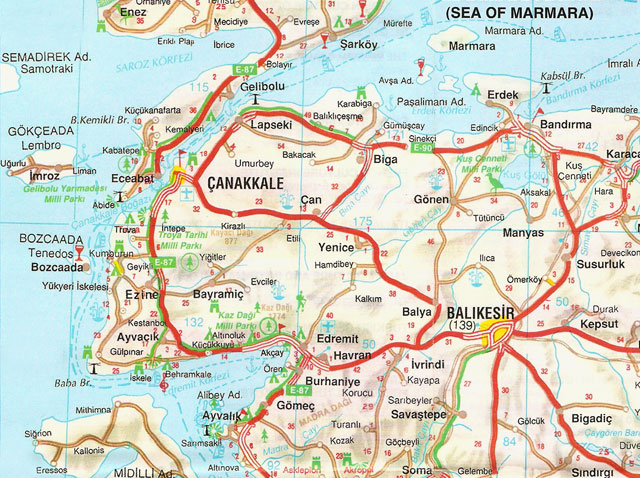 balikesir route map