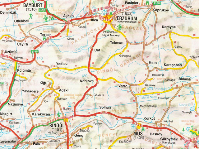 bayburt highways map
