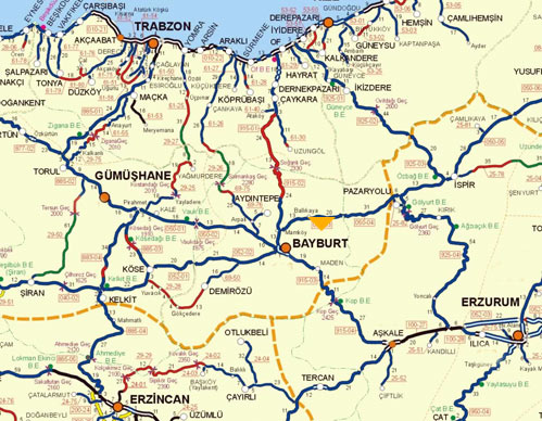 bayburt transportation map