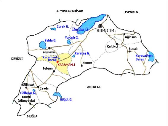burdur map towns
