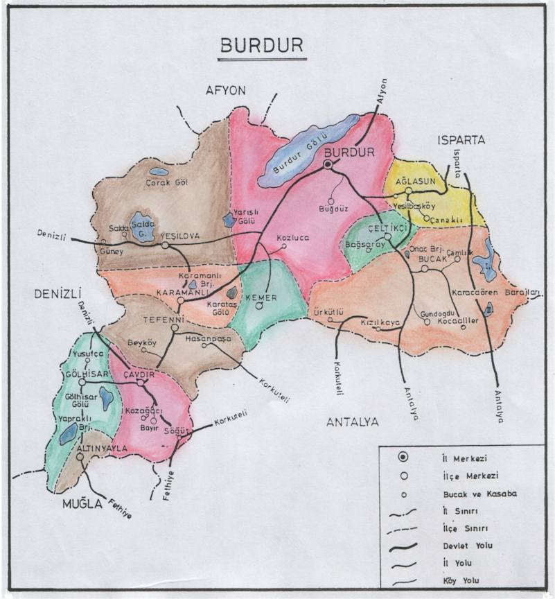 burdur towns map
