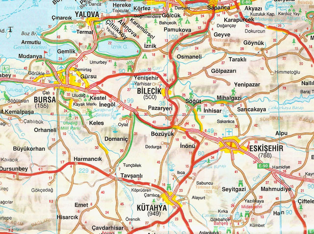 bursa highways map