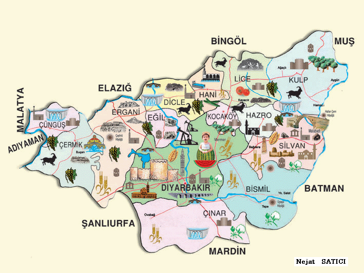 diyarbakir tourism map