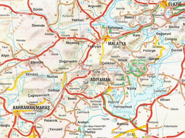 elazig highways map