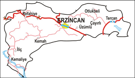 erzincan towns map