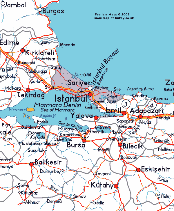 istanbul highyway map