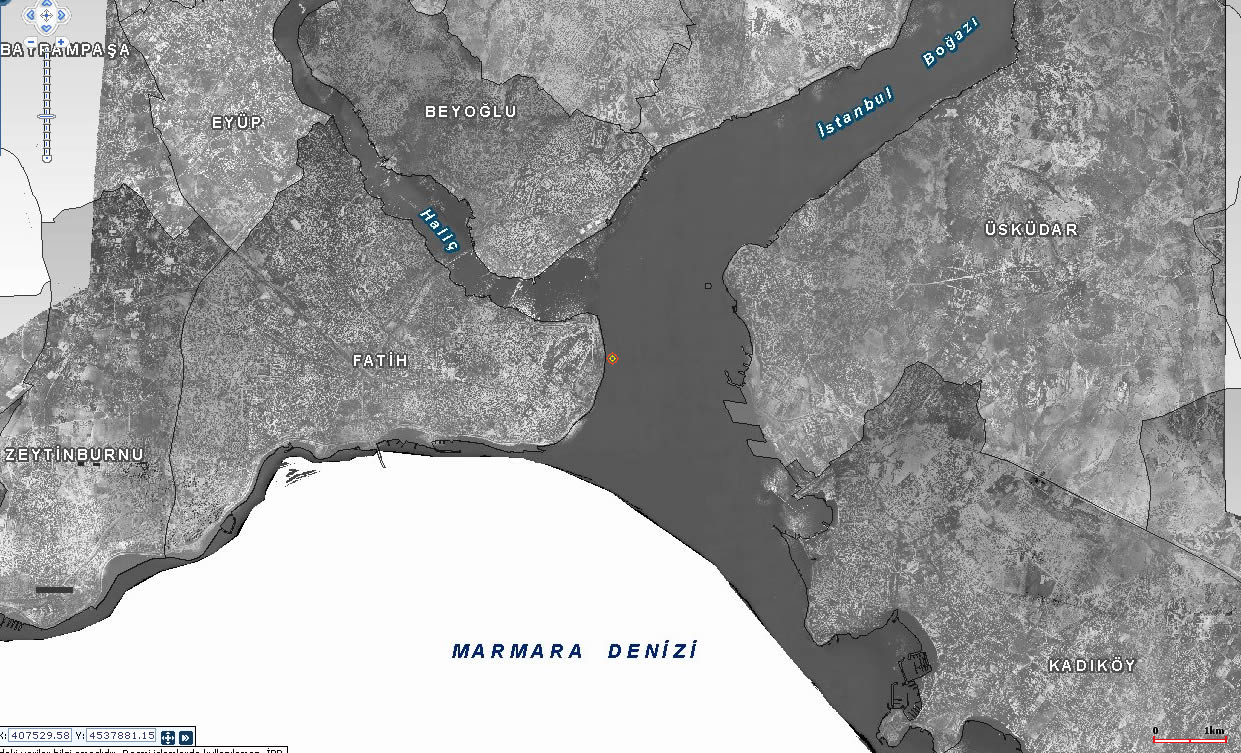 istanbul map 1966 eminonu kadikoy