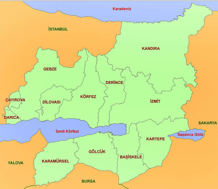 izmit province map