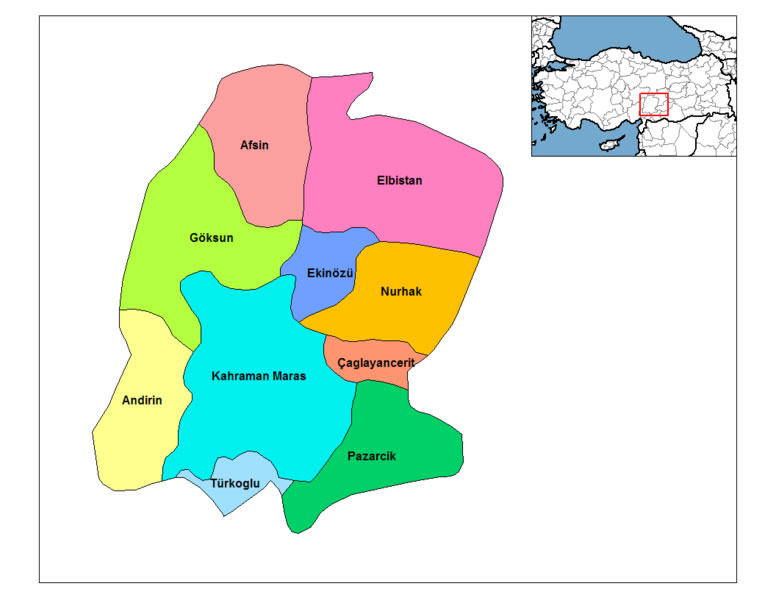 Map of  Kahramanmaras