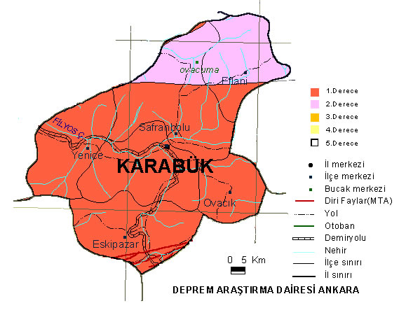 karabuk earthquake map