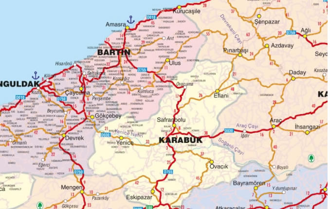 karabuk highways map