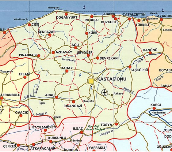 kastamonu city border map