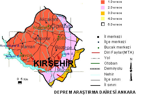 kirsehir earthquake map