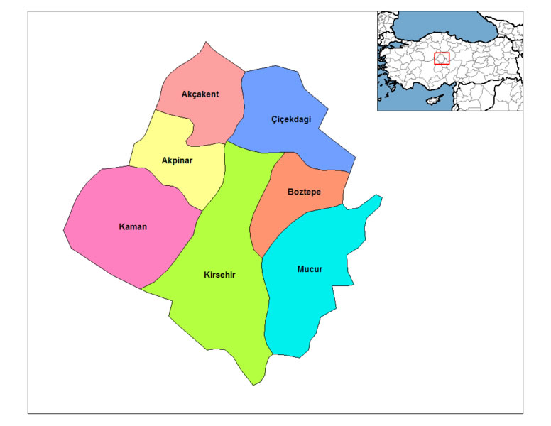 Map of  Kirsehir