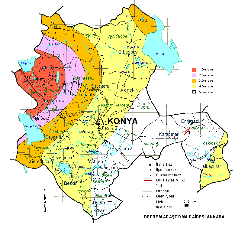 konya earthquake map