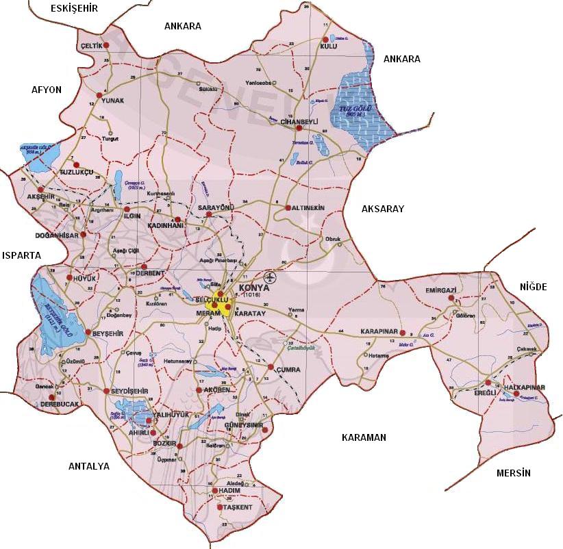 konya towns map