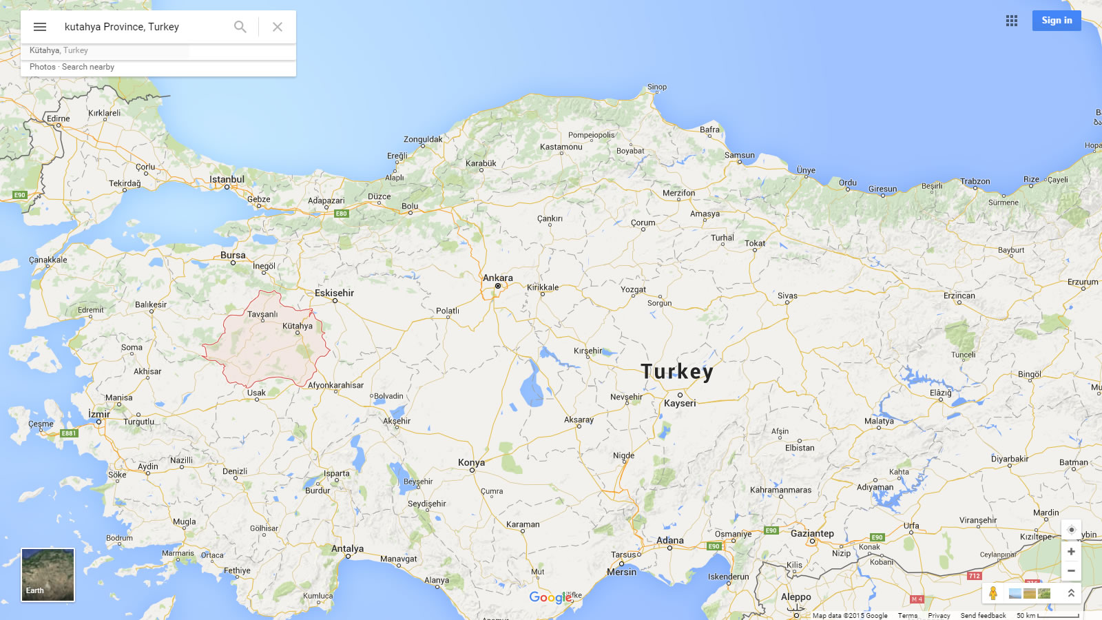 kutahya map turkey
