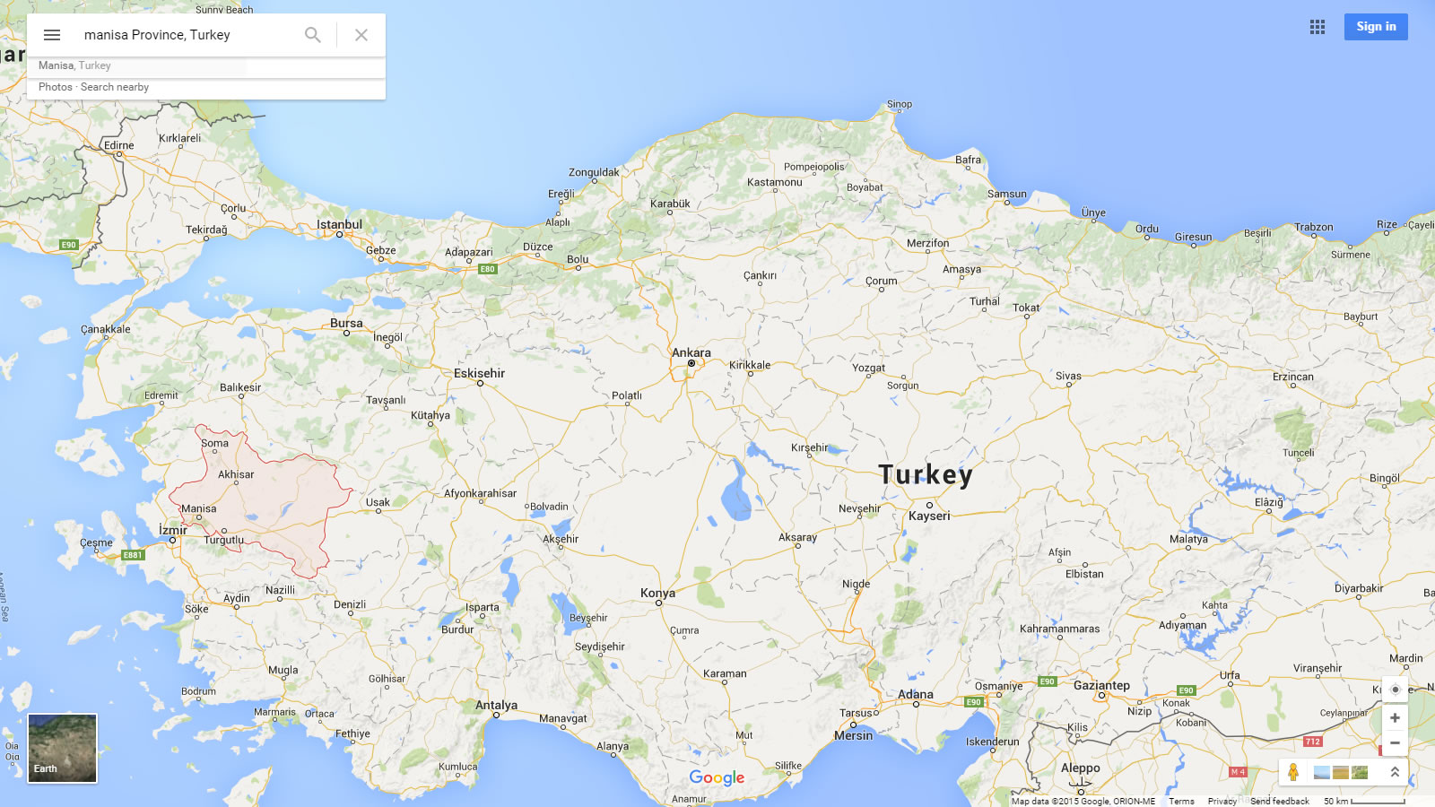 manisa map turkey