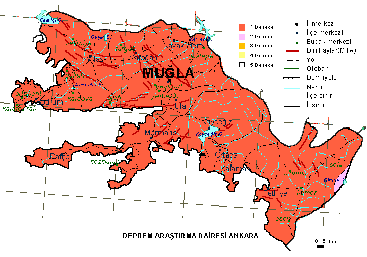 mugla earthquake map
