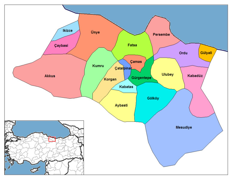 map of ordu