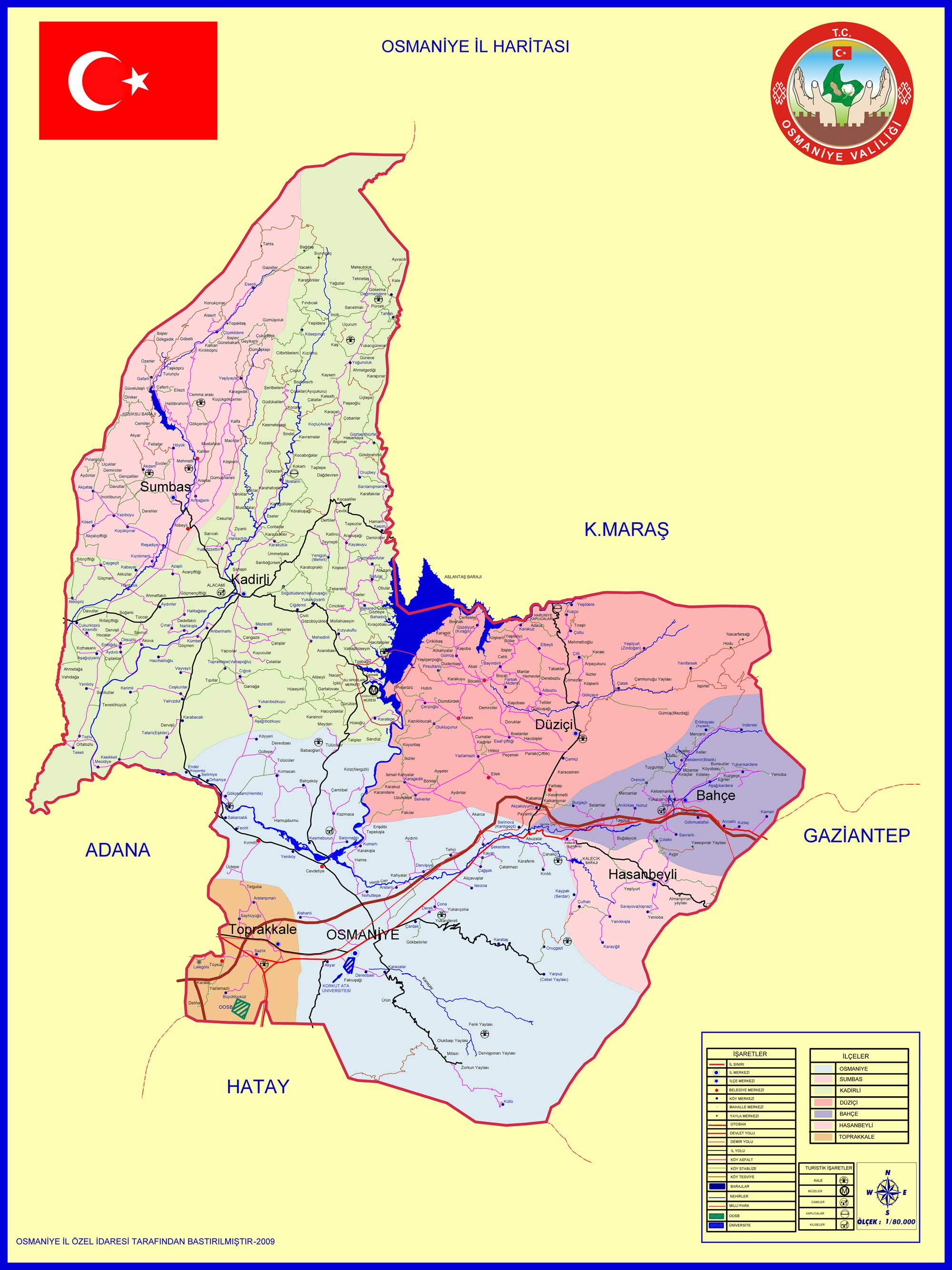 osmaniye administrative map