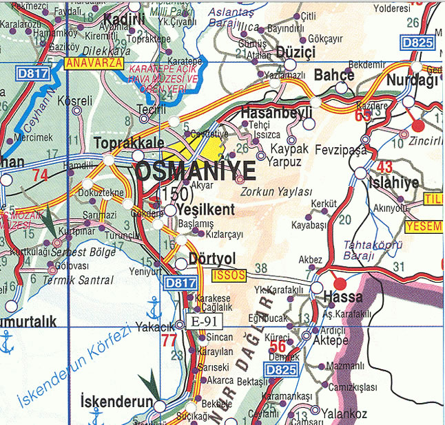osmaniye highway map