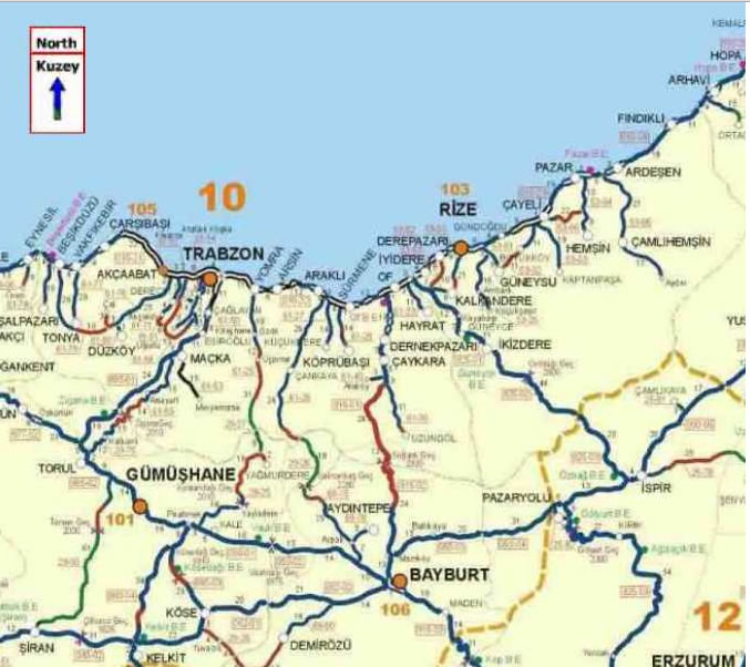 rize highway map