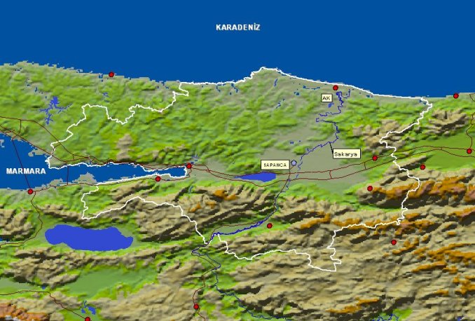 sakarya physical map