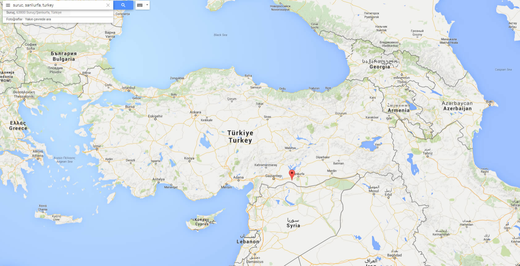 SSuruc Sanliurfa Turkey Map