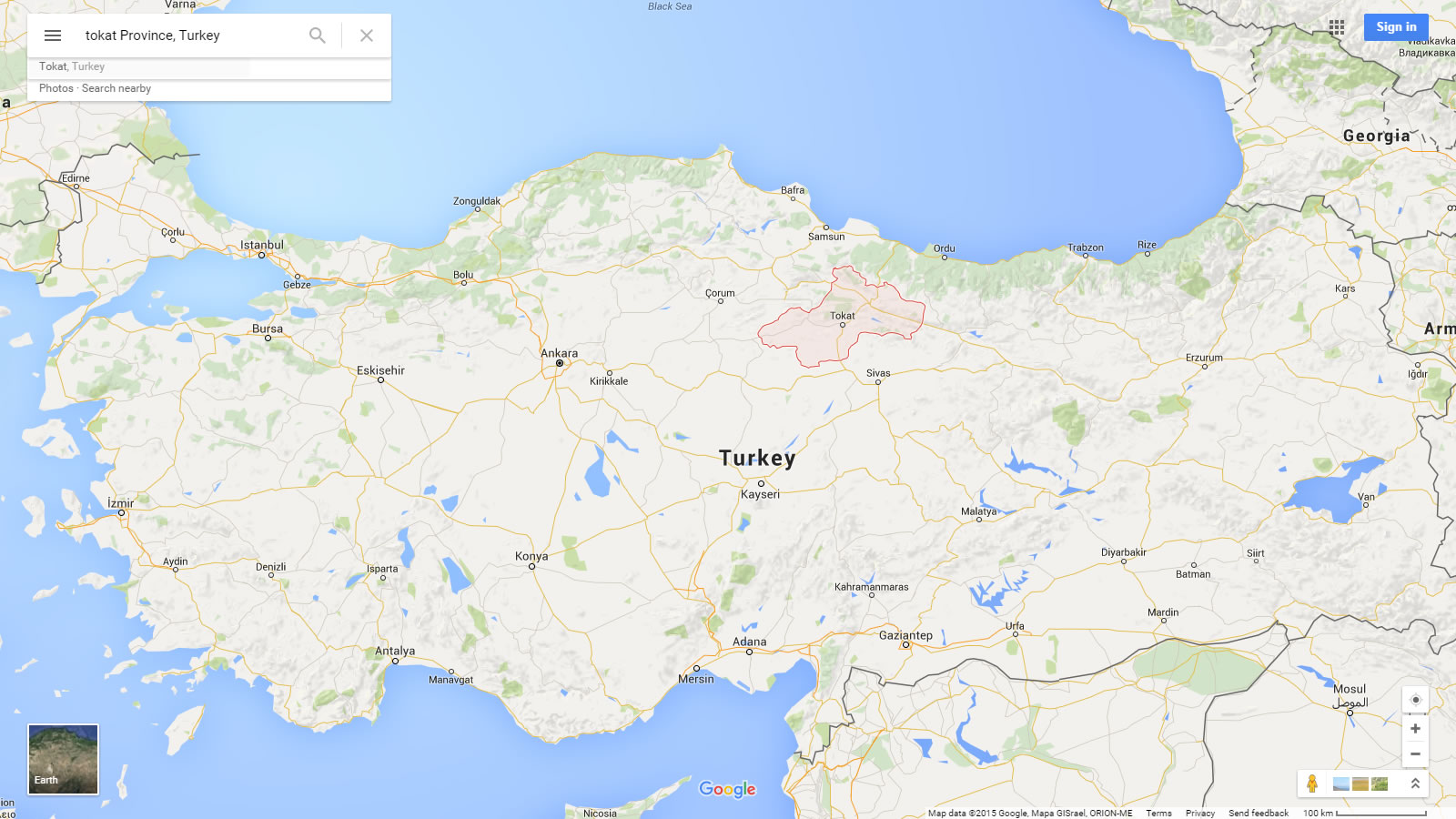 tokat map turkey