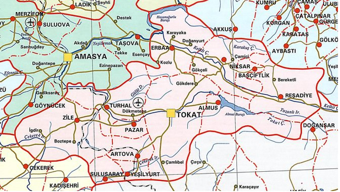 tokat province map