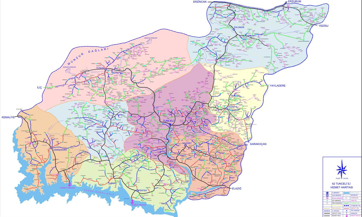 tunceli province map