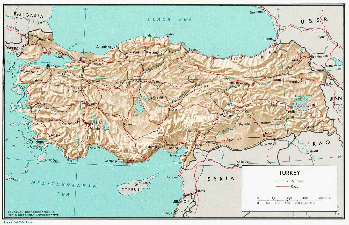 turkey geogpraphy map