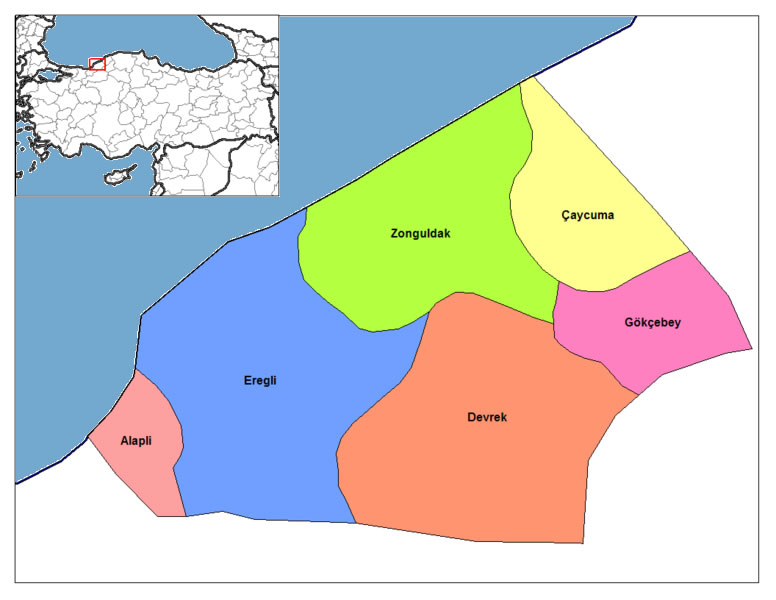 map of zonguldak