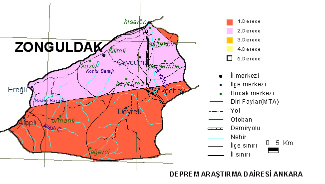 zonguldak earthquake map