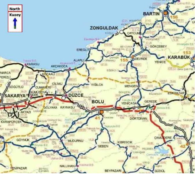 zonguldak karabuk route map