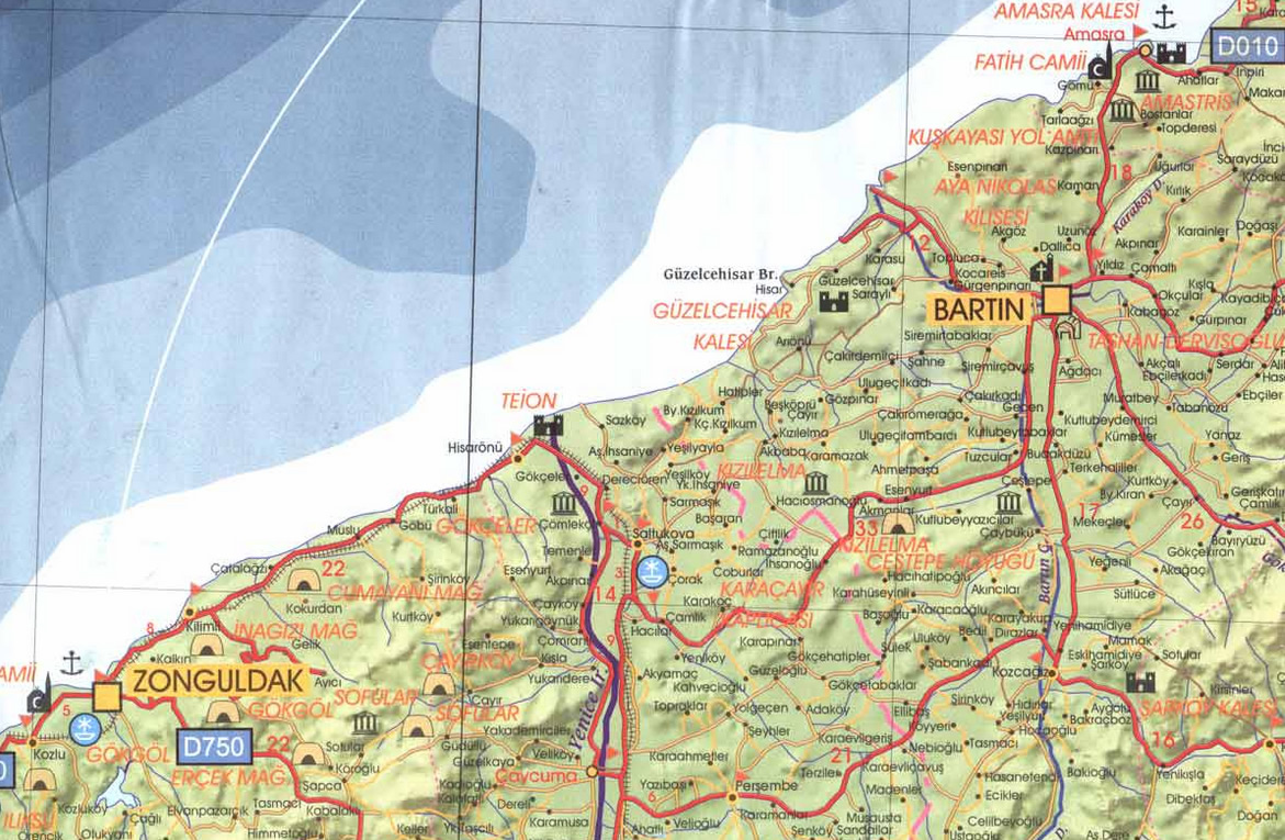 zonguldak tourism map