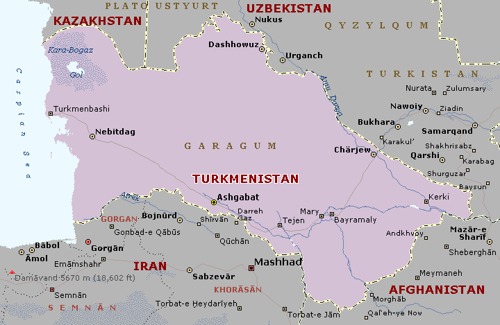 turkmenistan regions map