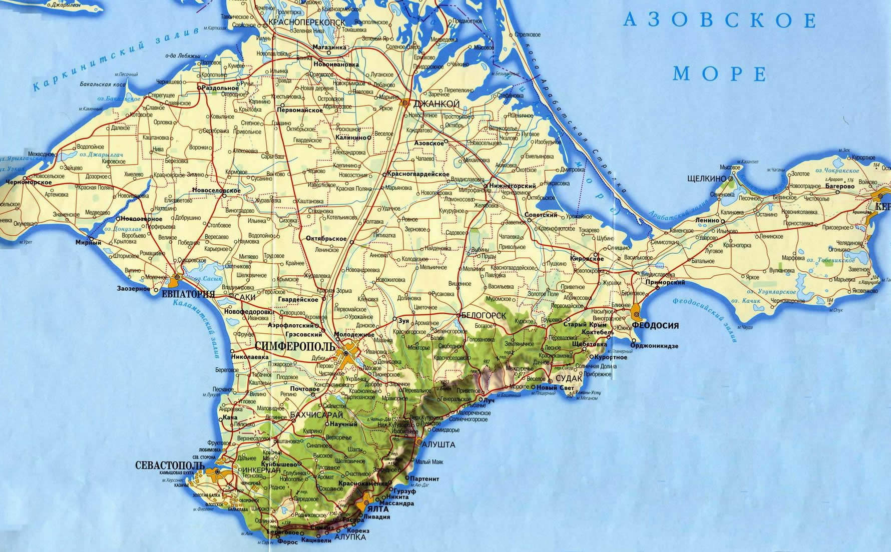 Crimea Map in Russian