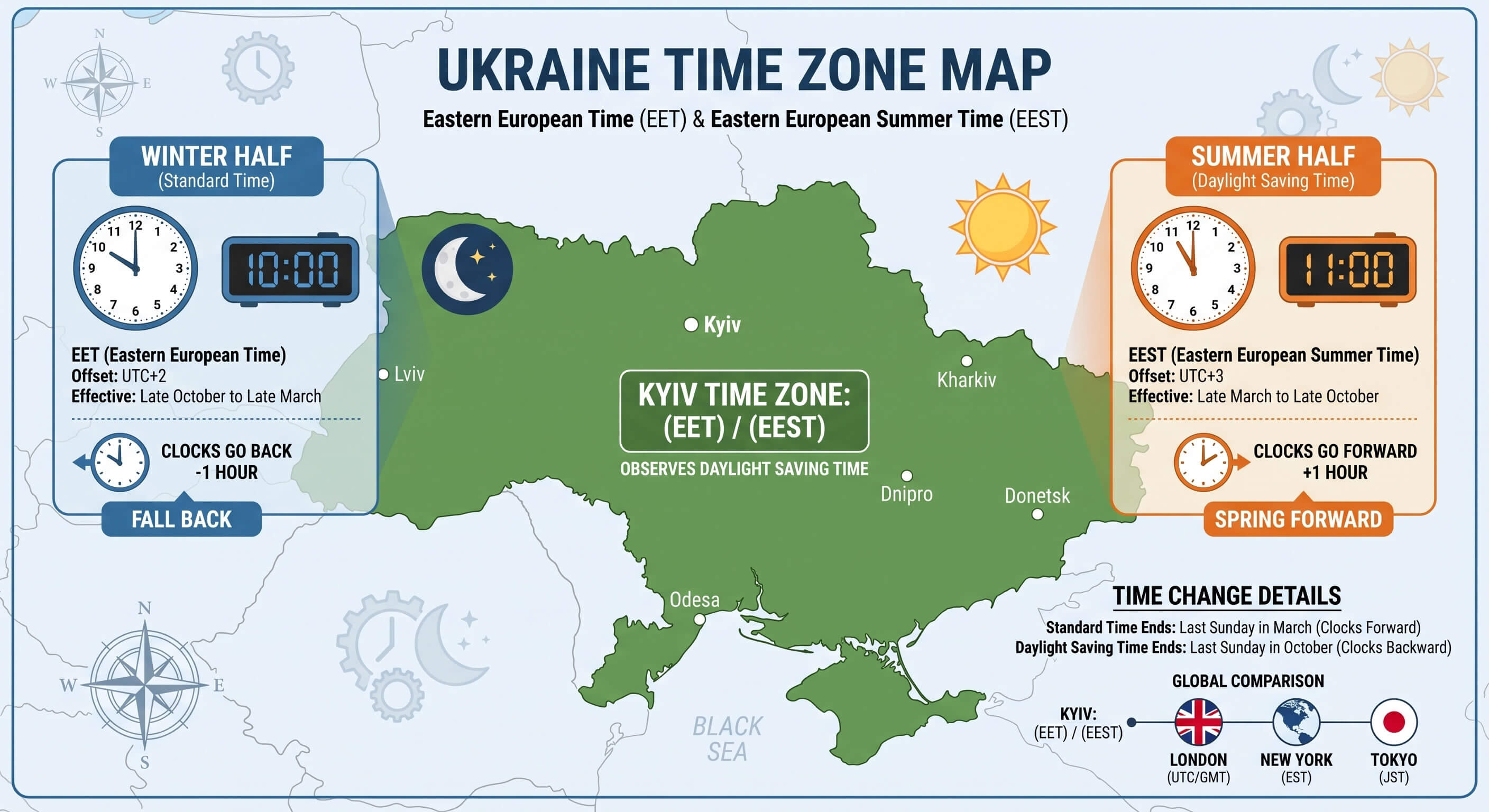 Ukraine time zone map