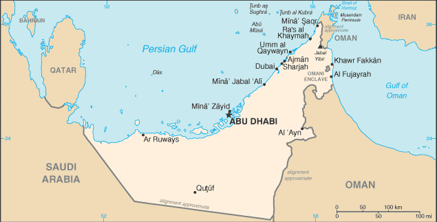 Abu Dhabi map united arab emirates