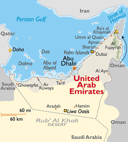 Fujairah map united arab emirates
