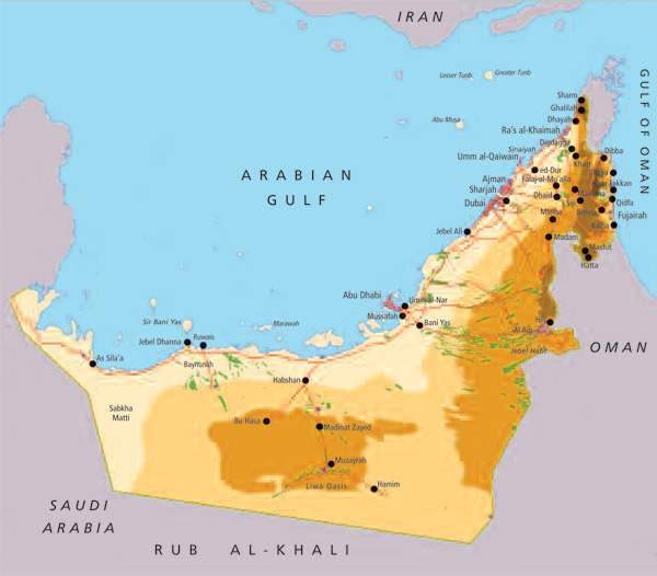 Fujairah uae map
