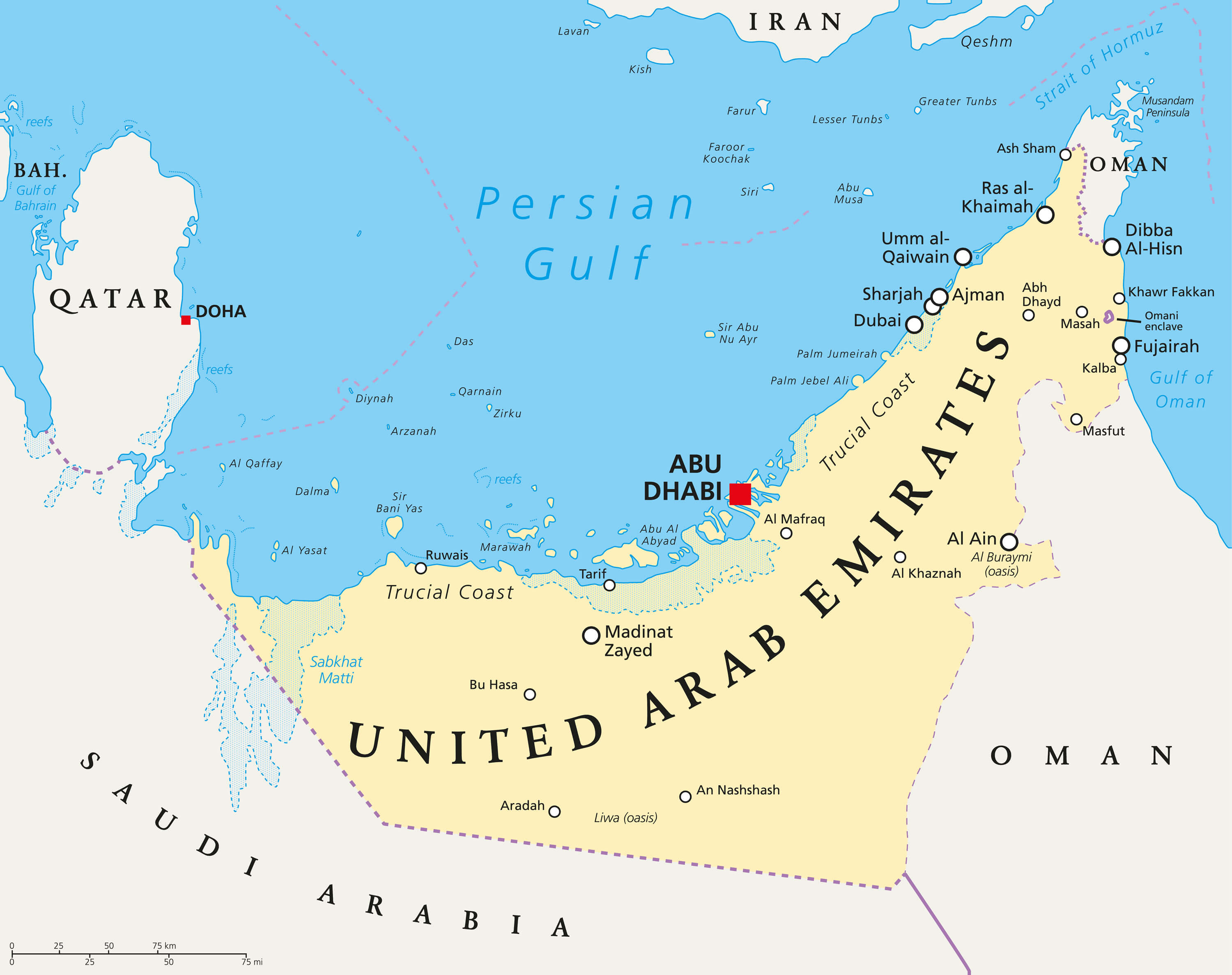 United Arab Emirates Political Map - Bank2home.com