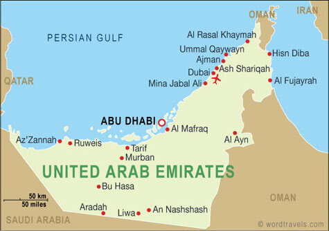 map of united arab emirates