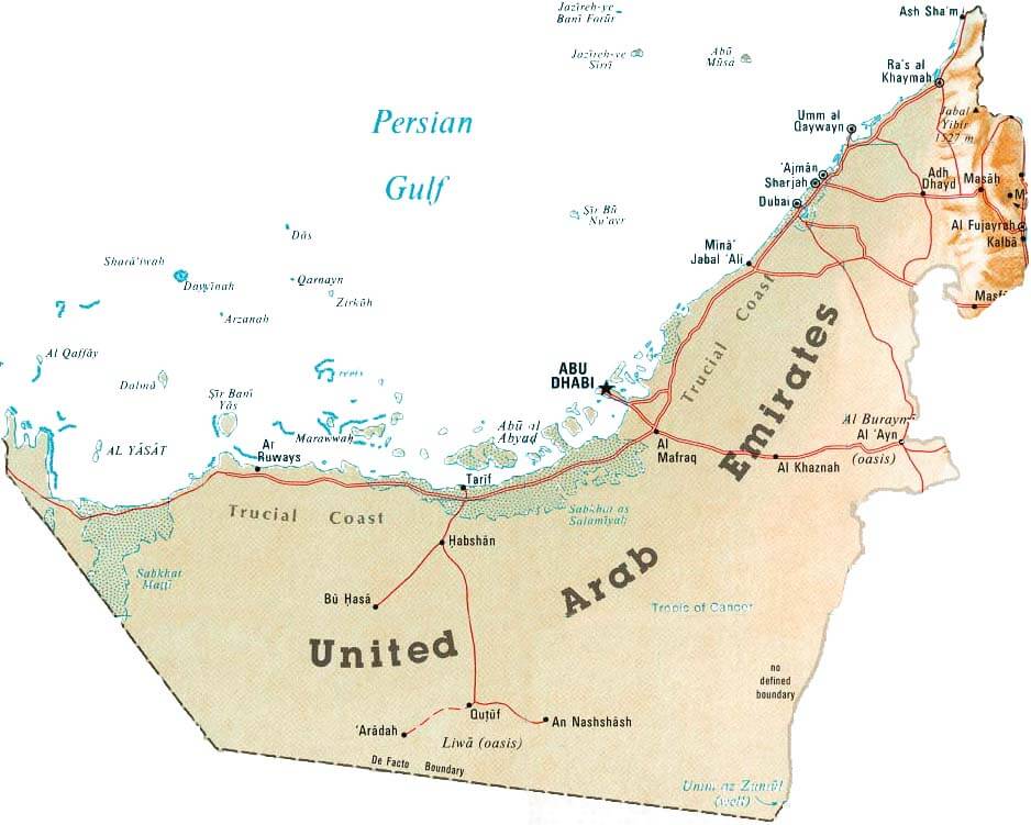 map of the uae
