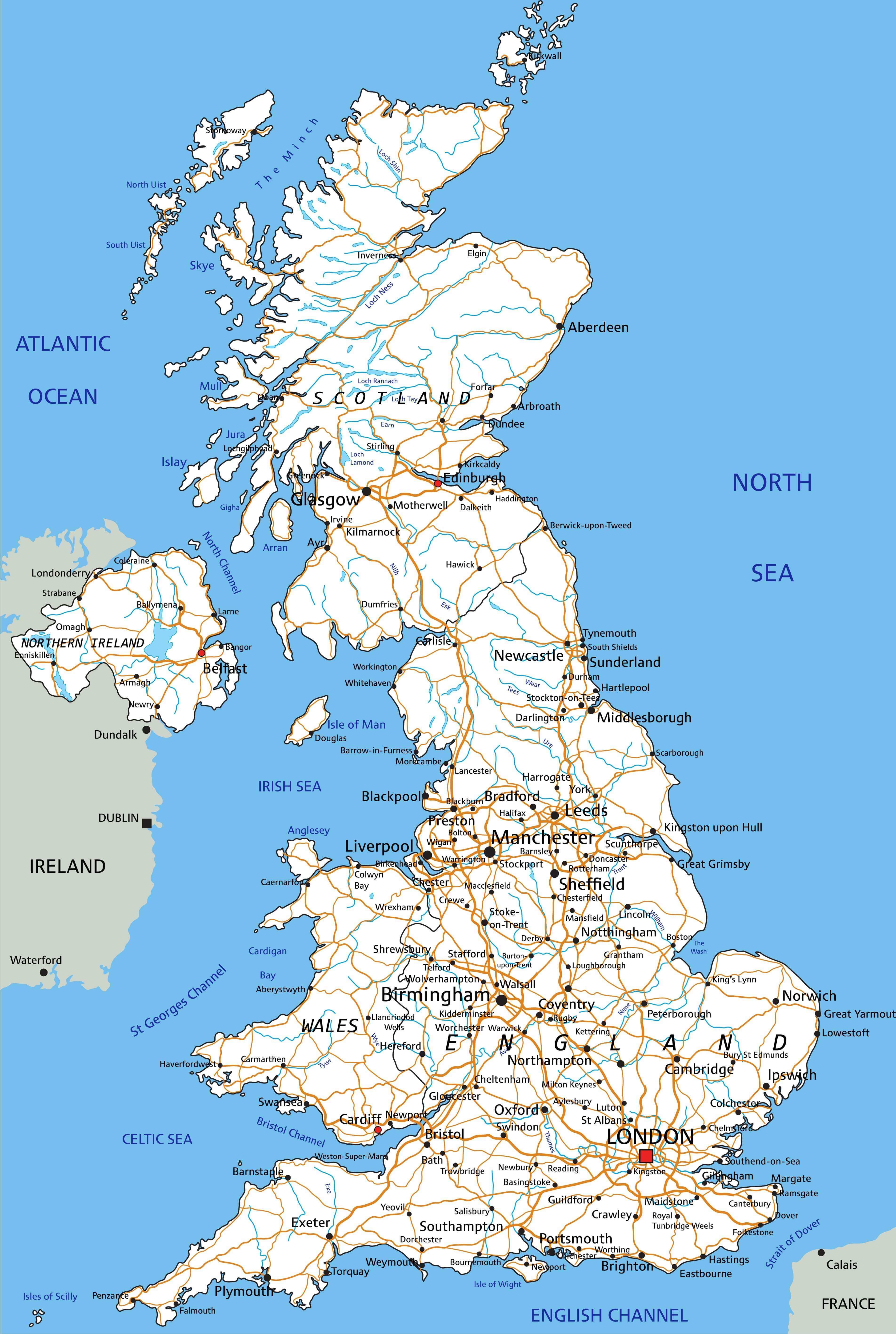 Printable Map Of Uk